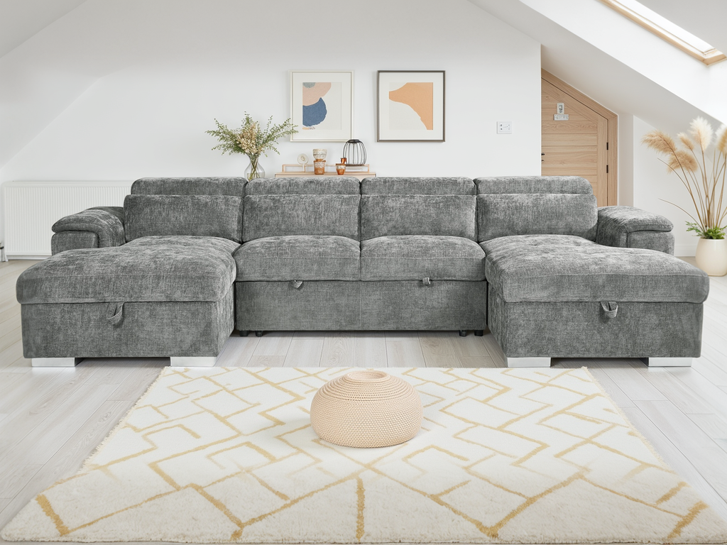 Alaya Sofabed Grey U Shape Corner