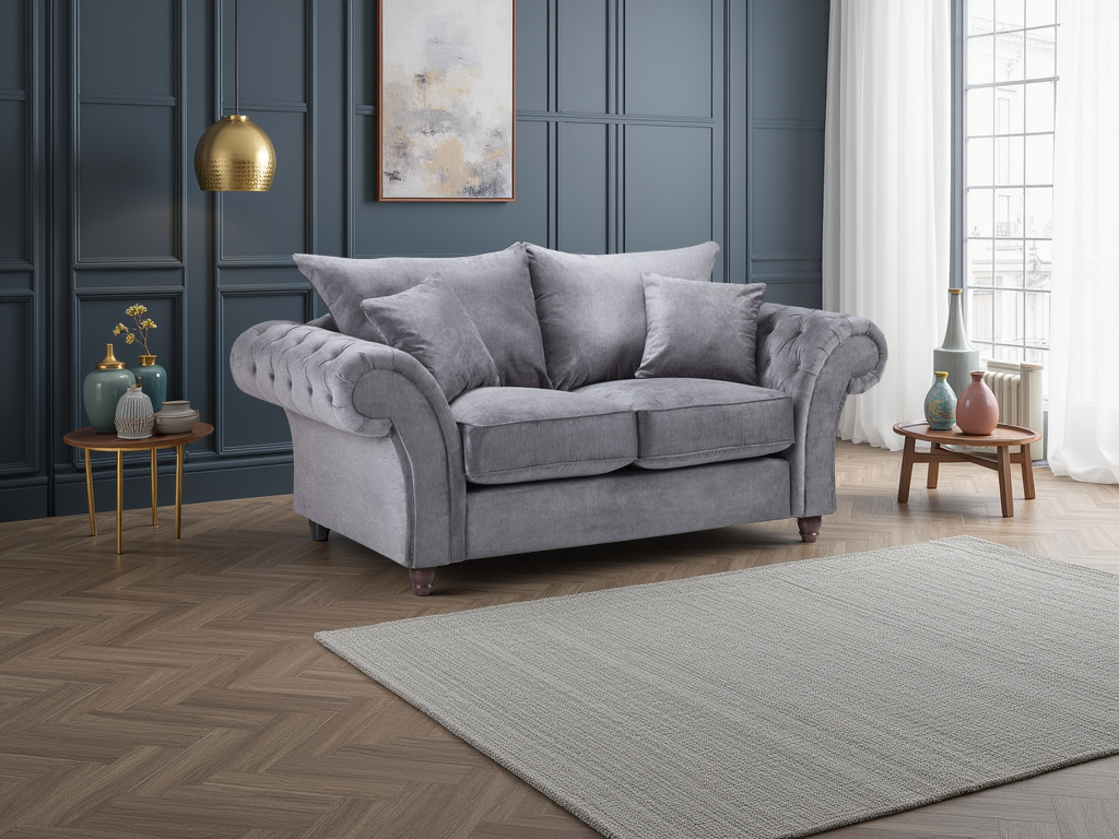 Windsor Fullback Sofa Grey 2 Seater