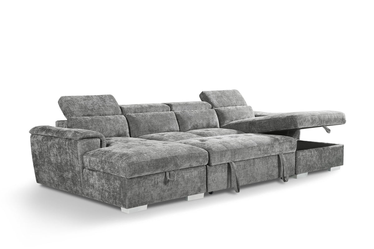 Alaya Sofabed Grey U Shape Corner