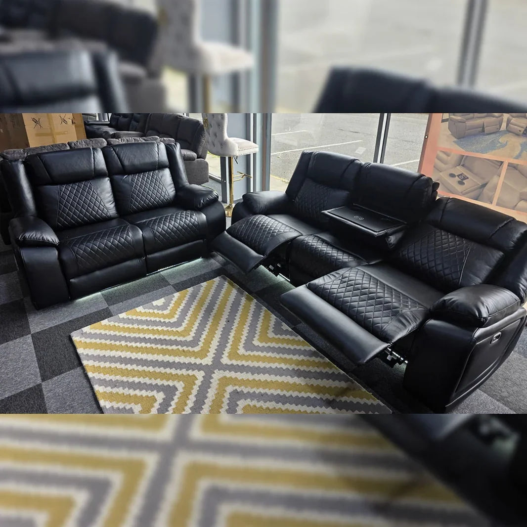 Lisbon 3+2 Leather Electric Recliner Sofa USB Type-C ...\n
