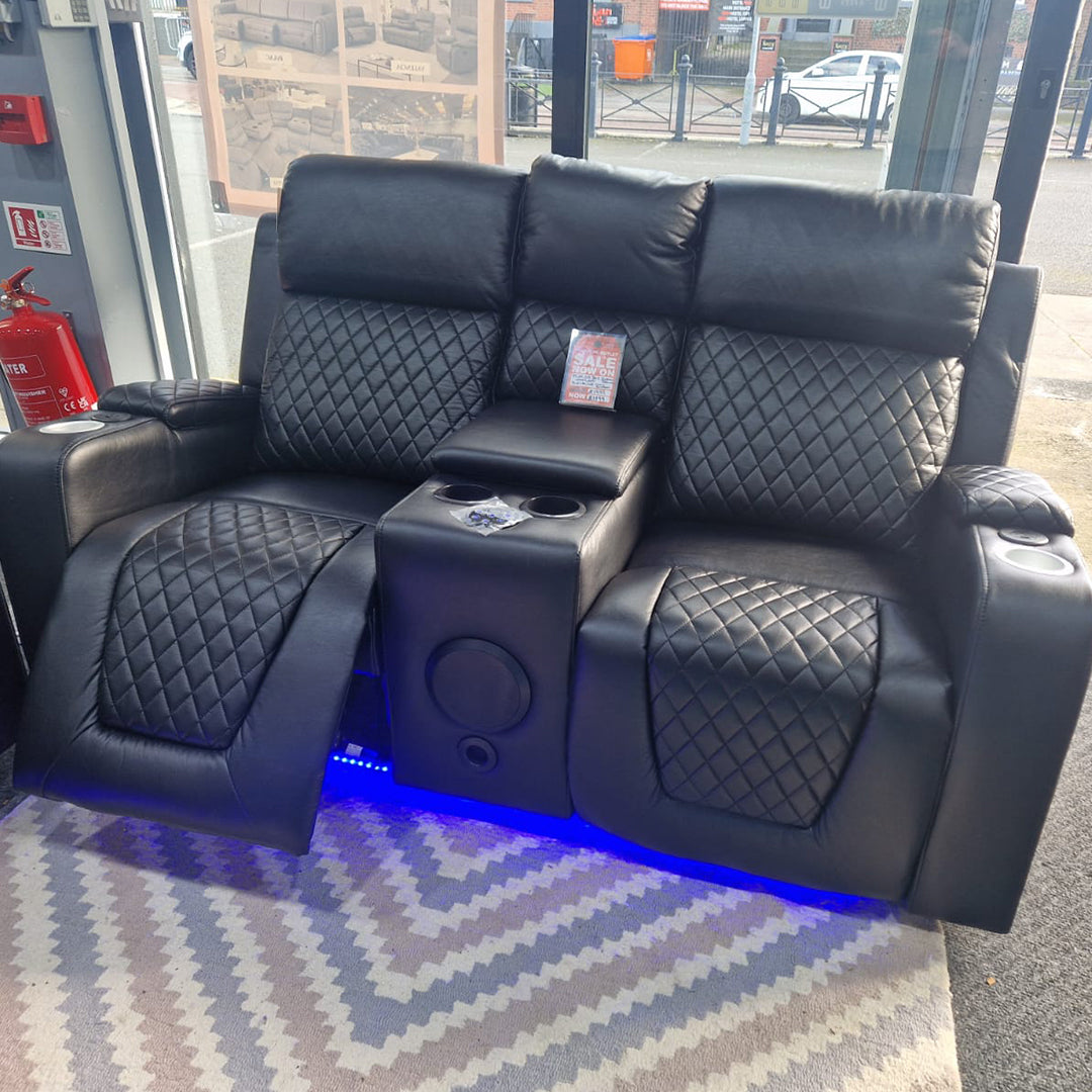MNS Florida Music Electric Recliners 3+2 Seater Leather Sofa Bluetooth Speakers, LED LIGHTS, USB CHARGER