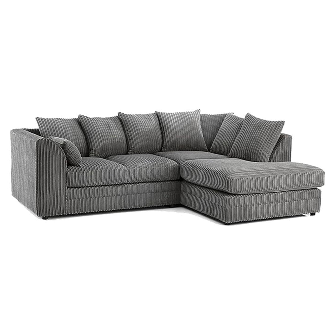 Luxor Full Cord Fabric 5 Seater Corner Sofa Full Back
