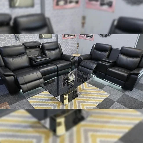 Prada Leather Electric Recliner Sofa 3+2 Seater with Bluetooth, LED & USB-C