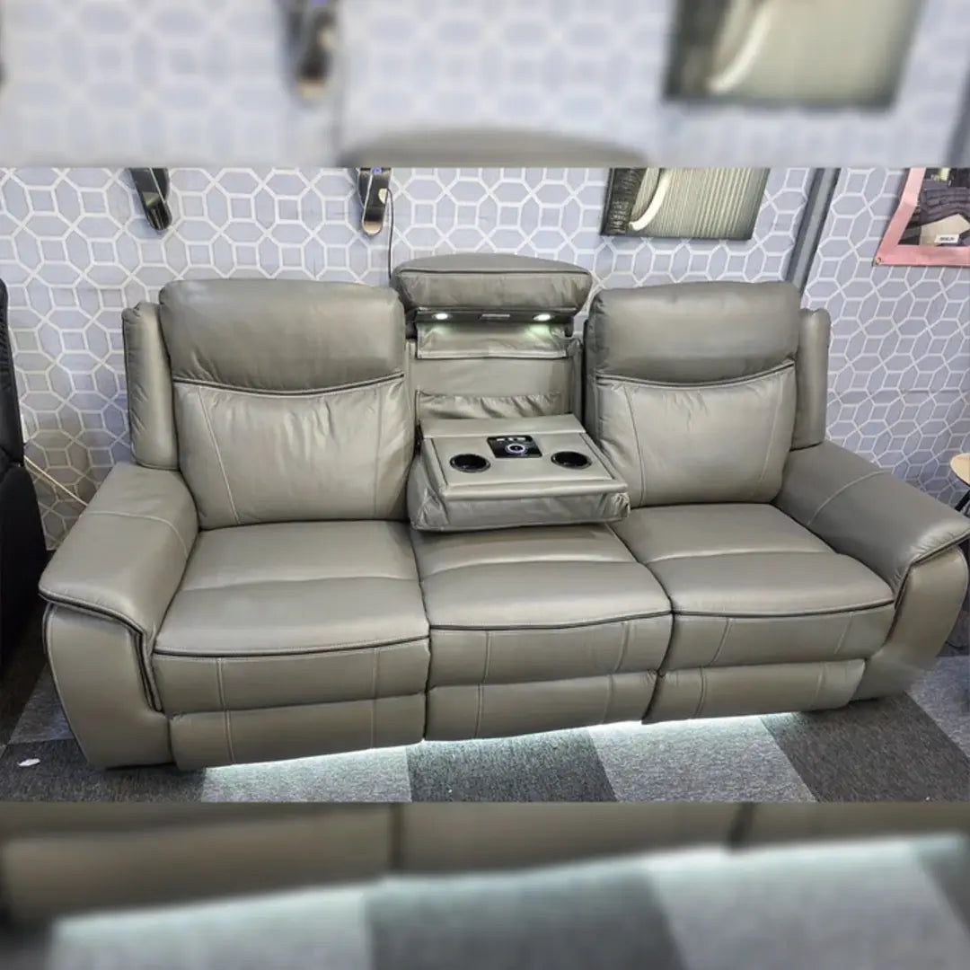 Prada Leather Electric Recliner Sofa 3+2 Seater with Bluetooth, LED & USB-C