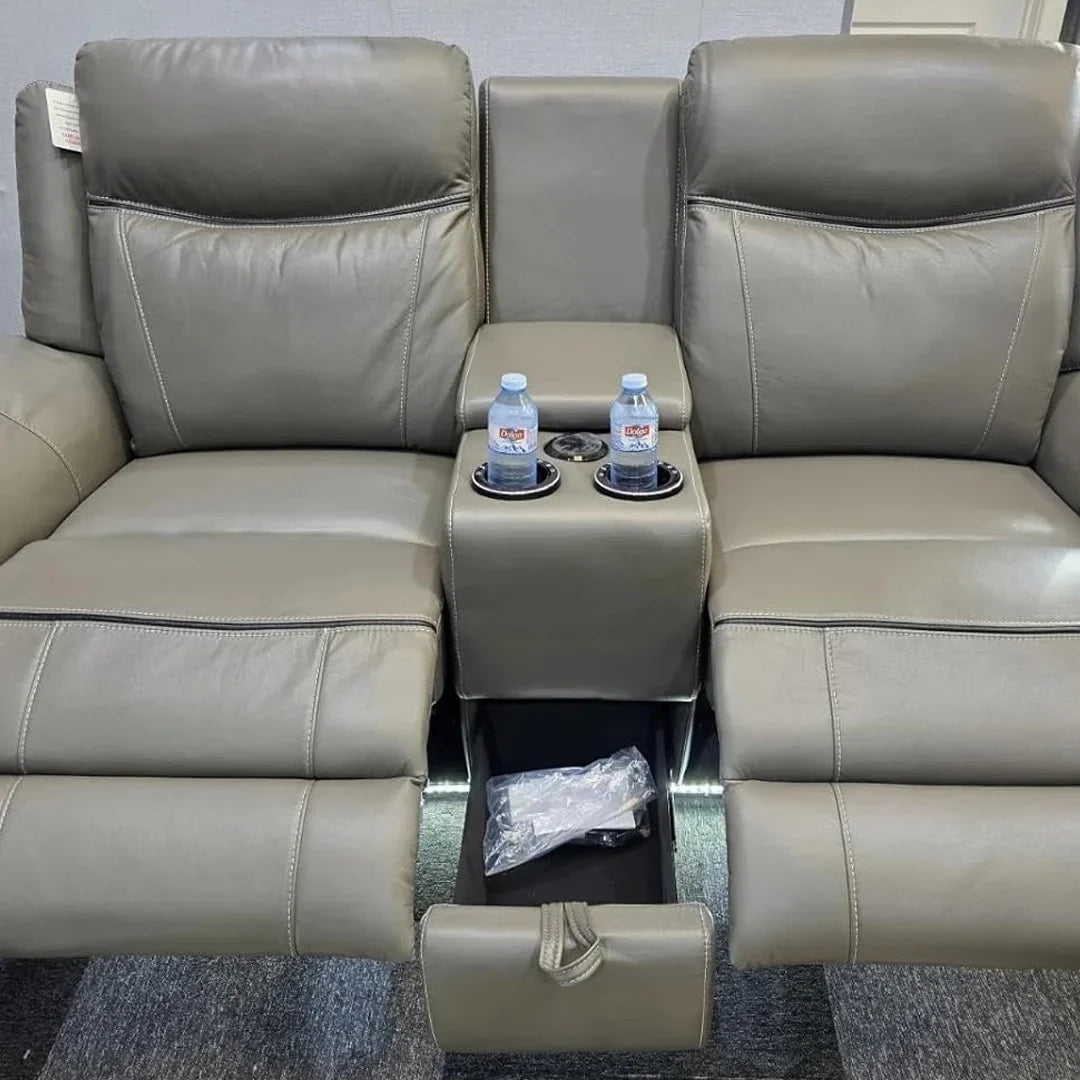 Prada Leather Electric Recliner Sofa 3+2 Seater with Bluetooth, LED & USB-C