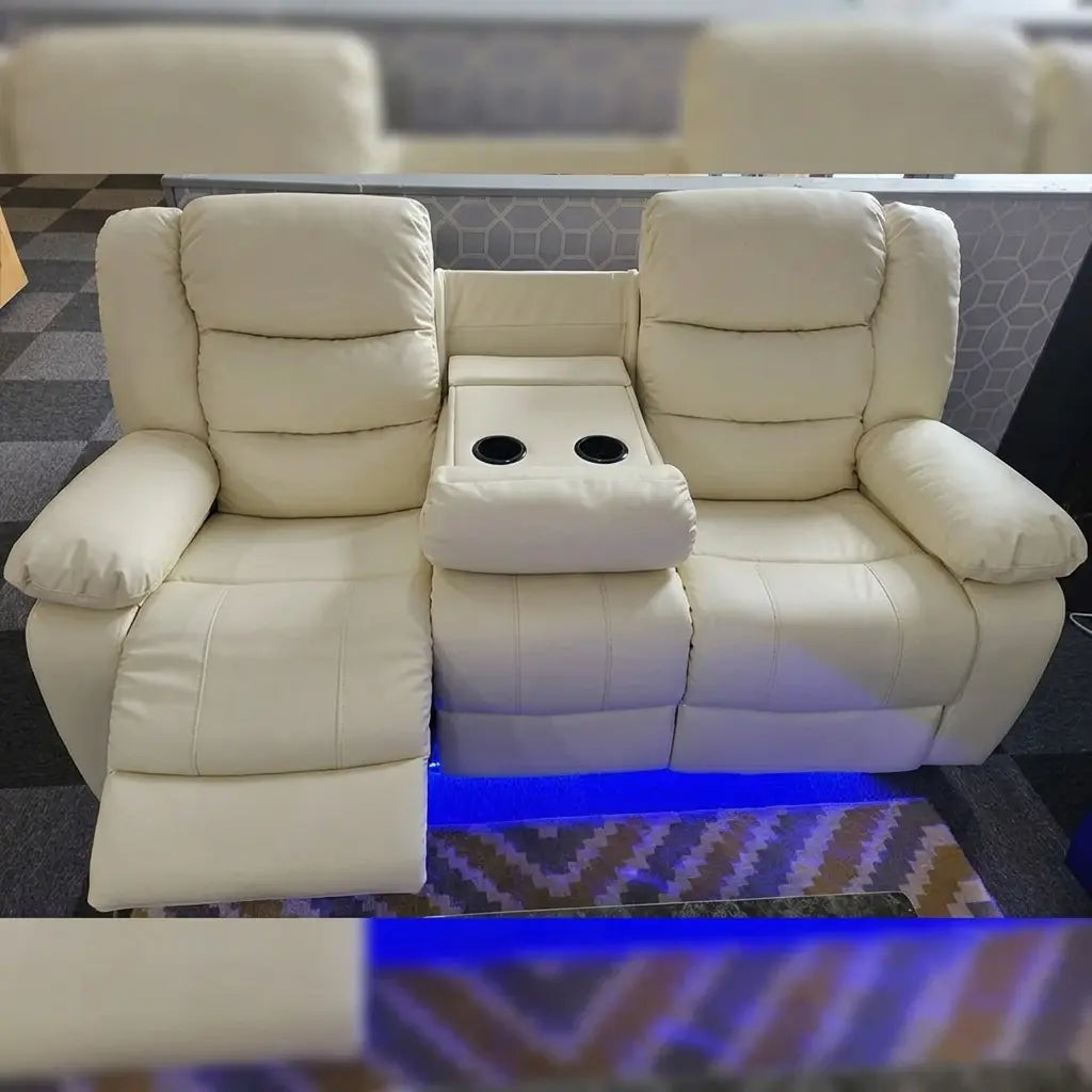 Roma Leather Electric Recliner Sofa 3+2 Seater with USB, LED and Cupholders
