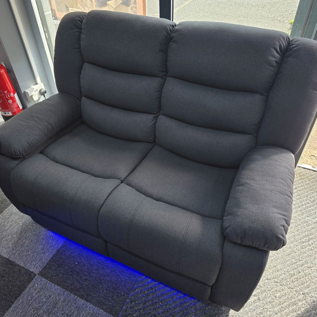MNS Roma Platinum Grey Fabric Electric Recliner Set 3+2 Seater with USB & LED