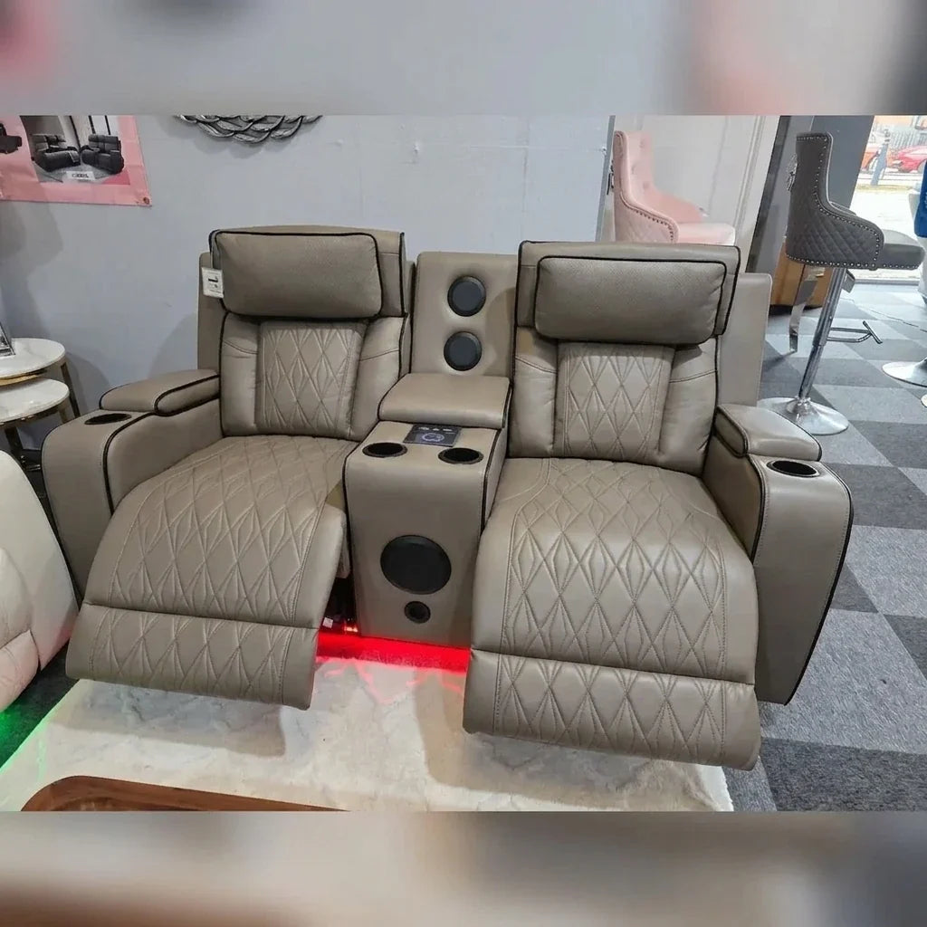 Osman 3 + 2 Music Electrical Recliner Sofa Set (Black, Grey or Cream)