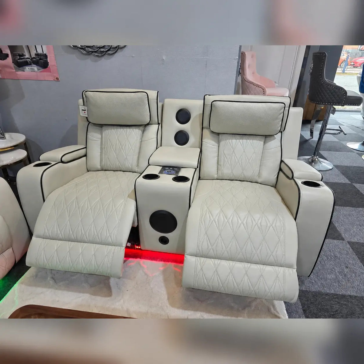 Osman 3 + 2 Music Electrical Recliner Sofa Set (Black, Grey or Cream)