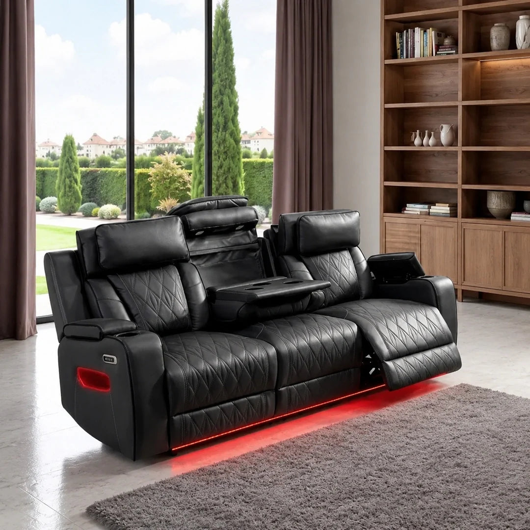 Osman Premium Leather Smart Electric Recliner Sofa Set 3+2 Seater