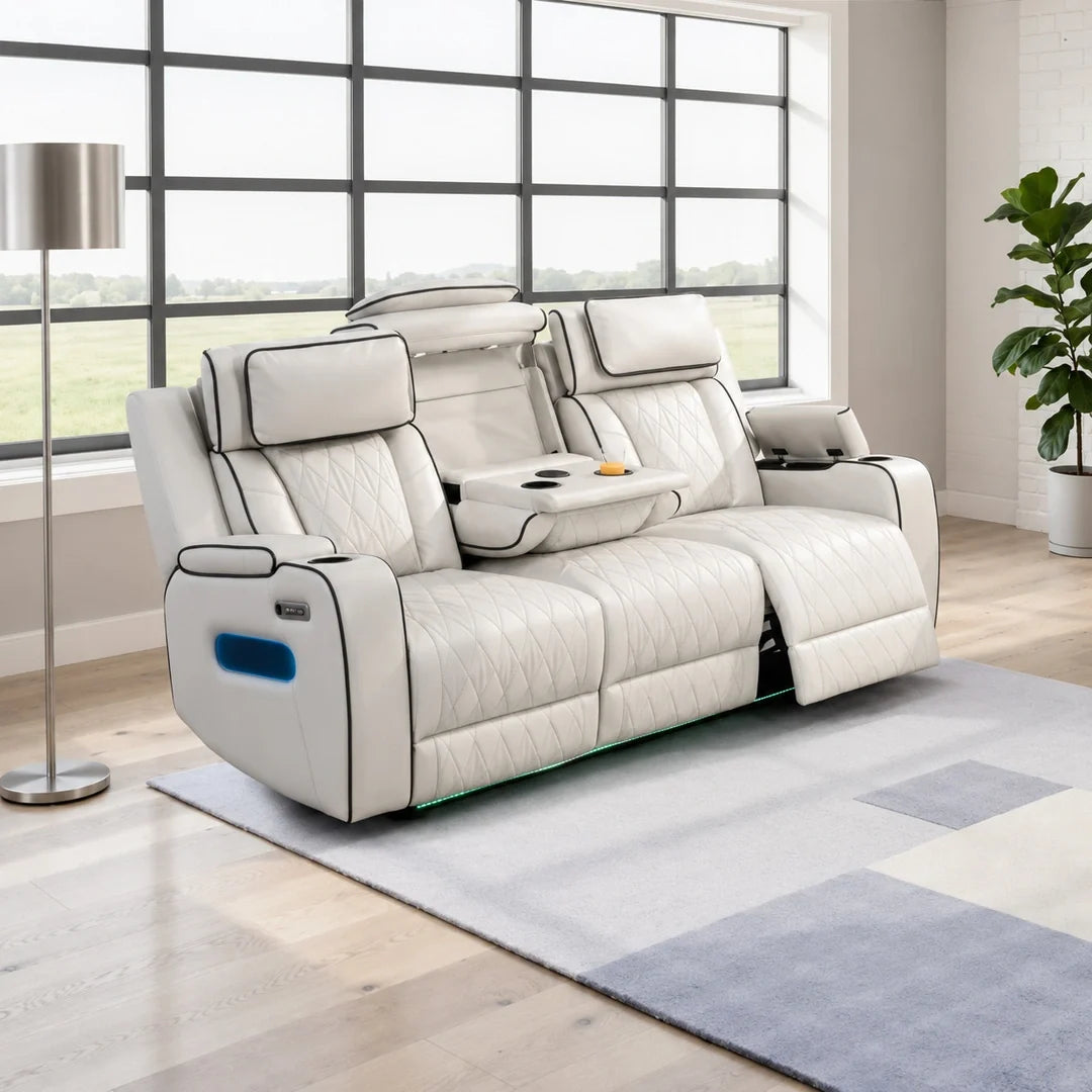 Osman Premium Leather Smart Electric Recliner Sofa Set 3+2 Seater