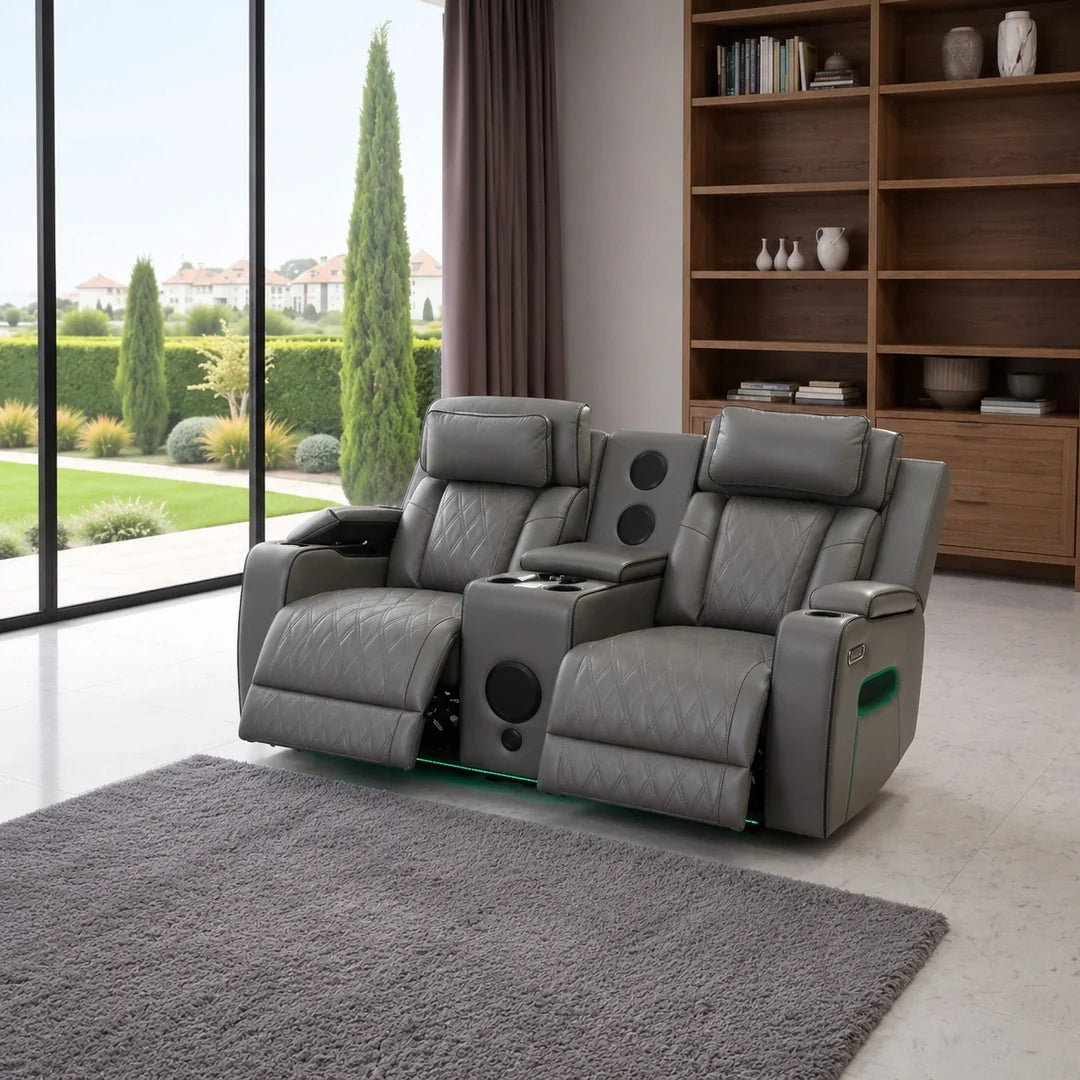 Osman Premium Leather Smart Electric Recliner Sofa Set 3+2 Seater