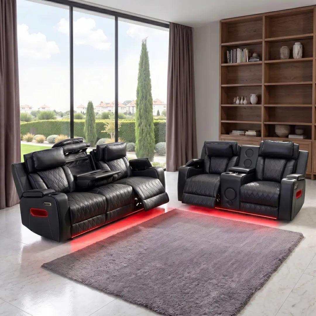 Osman Premium Leather Smart Electric Recliner Sofa Set 3+2 Seater