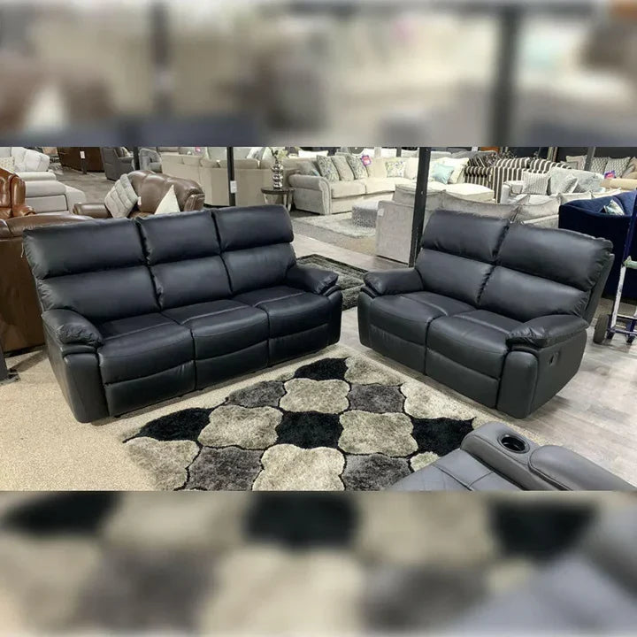 Valencia Leather 3+2 Recliner with cupholders and bluetooth speaker system