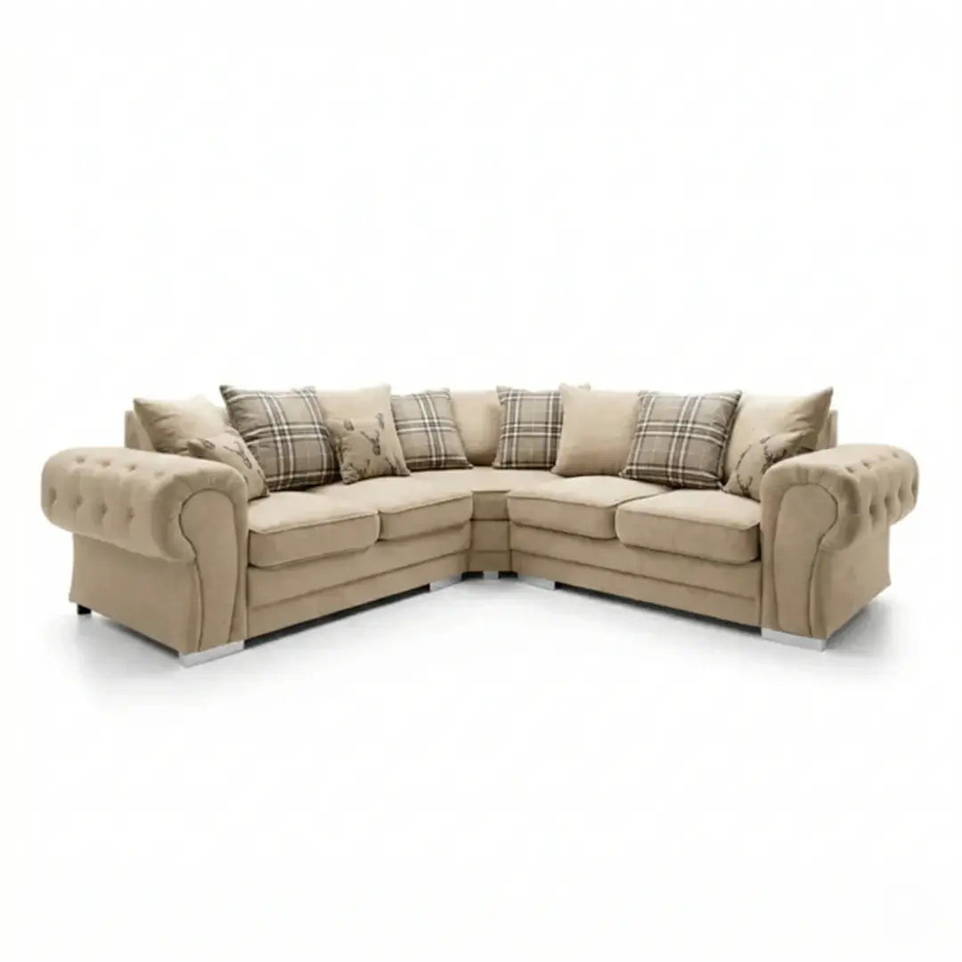 Verona Corner Sofa – 5 Seater Scatter Back Fabric Sofa