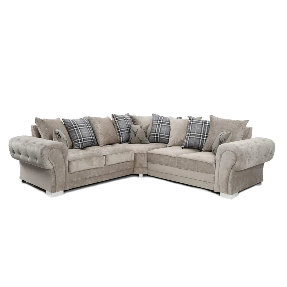 Verona Corner Sofa – 5 Seater Scatter Back Fabric Sofa